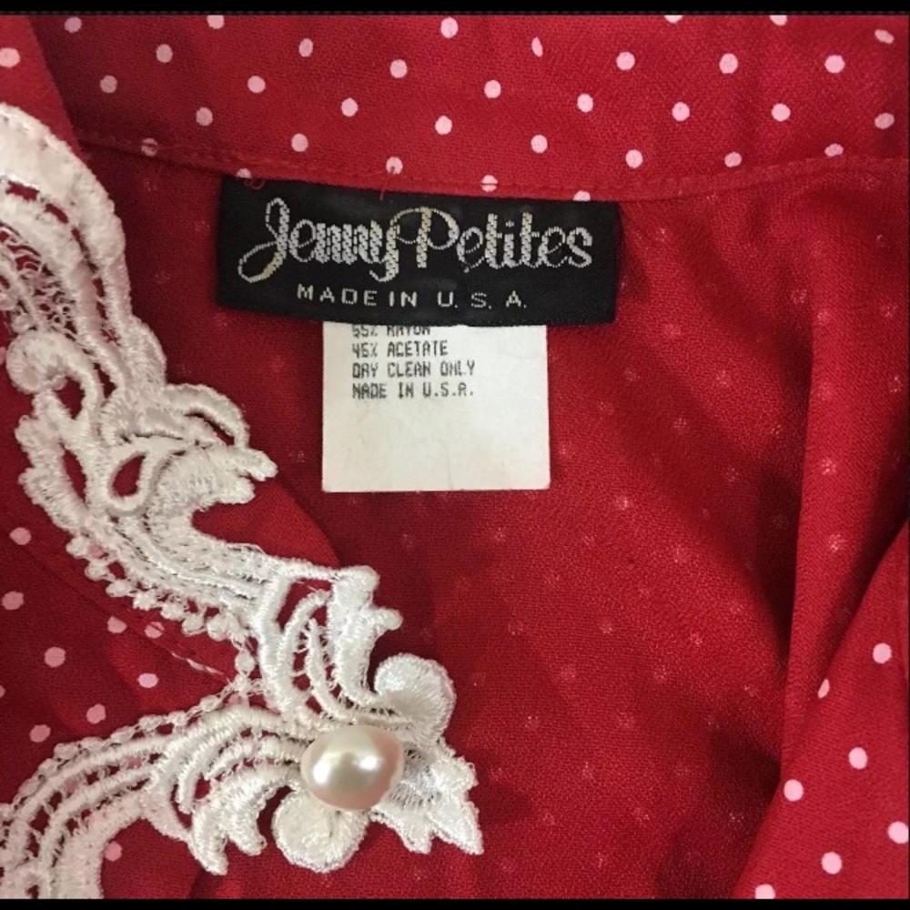 Vintage Retro 50s 60’s Shirtdress Red Polka Dot 14 - Picture 5 of 8